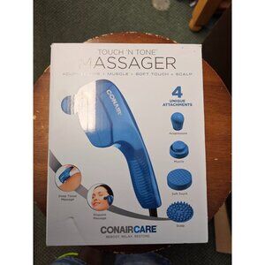 CONAIR Touch 'N Tone Massager HM8WT17 Teal 4 Attachments 2 Speeds